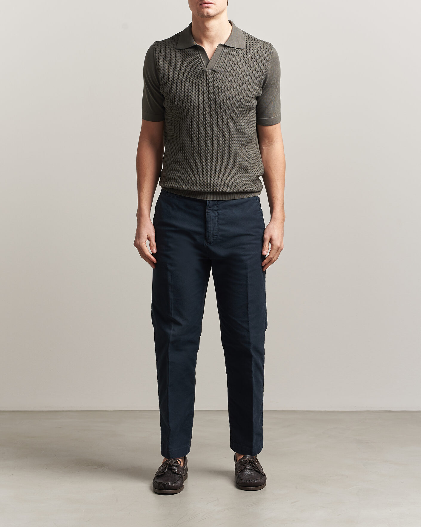 Heren | Polo's | Oscar Jacobson | Alf Structured Cotton Polo Green