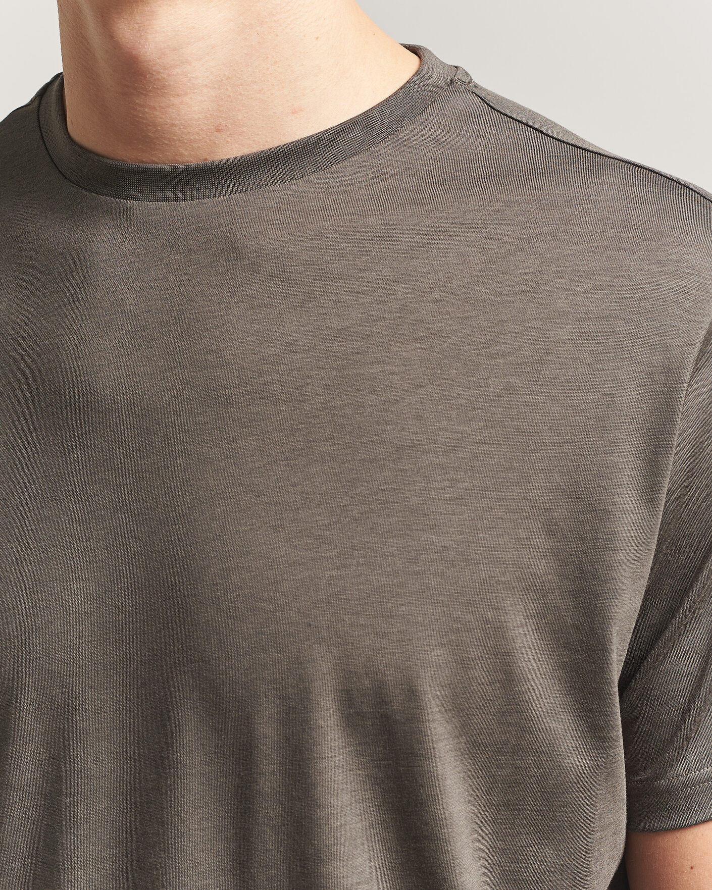 Heren | T-shirts | Oscar Jacobson | Kim Lyocel/Cotton T-Shirt Green