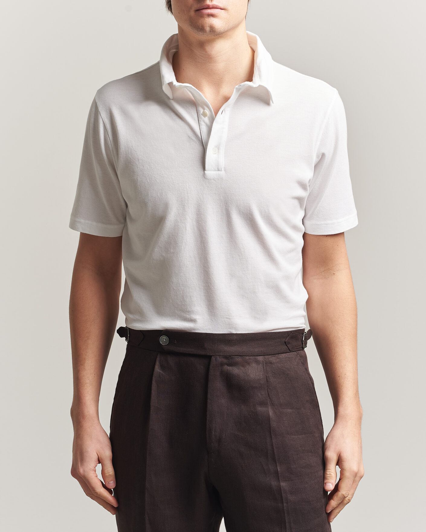 Homme | Polos | Zanone | Soft Cotton Piquet Polo White