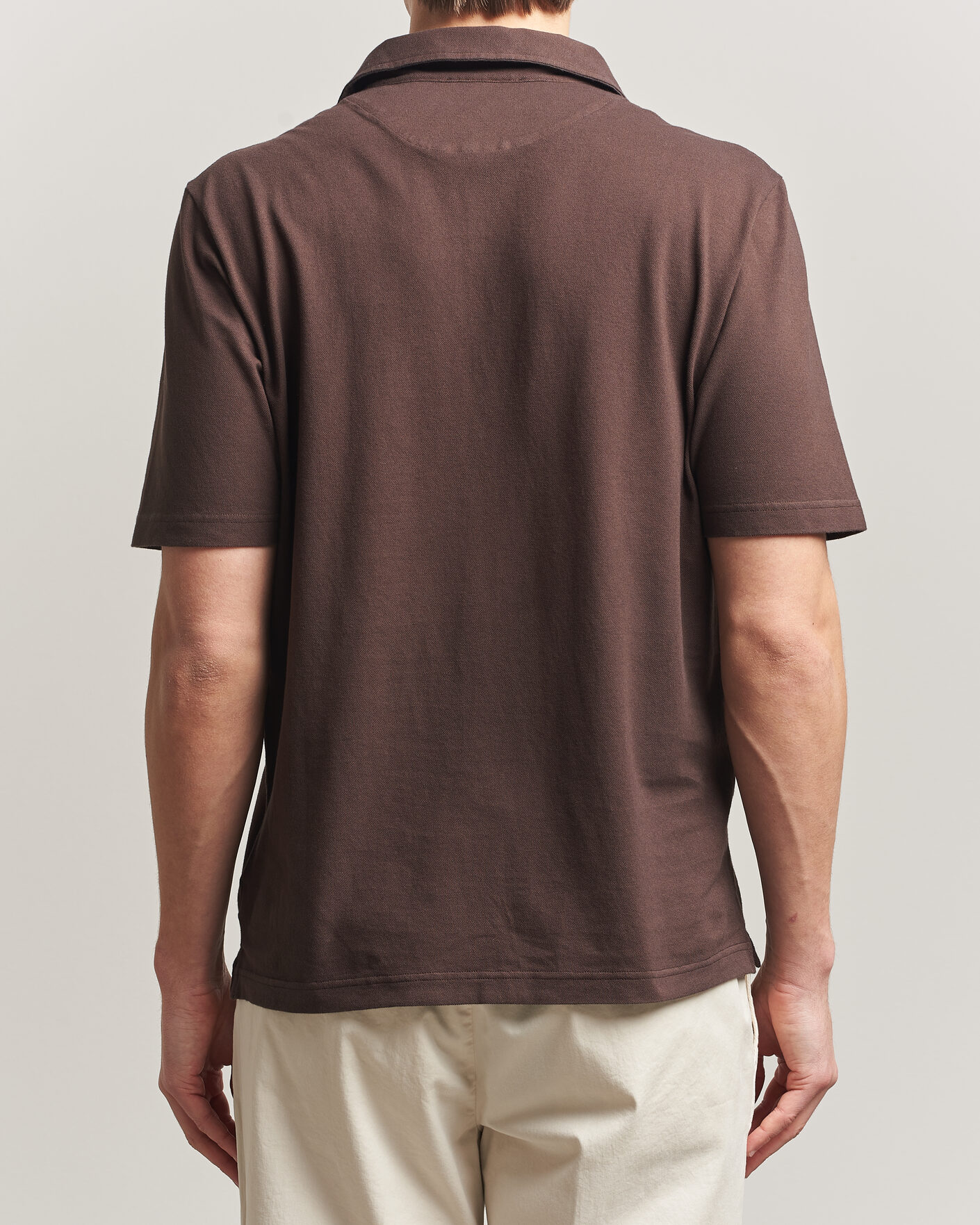 Homme | Polos | Zanone | Soft Cotton Piquet Polo Chocolate