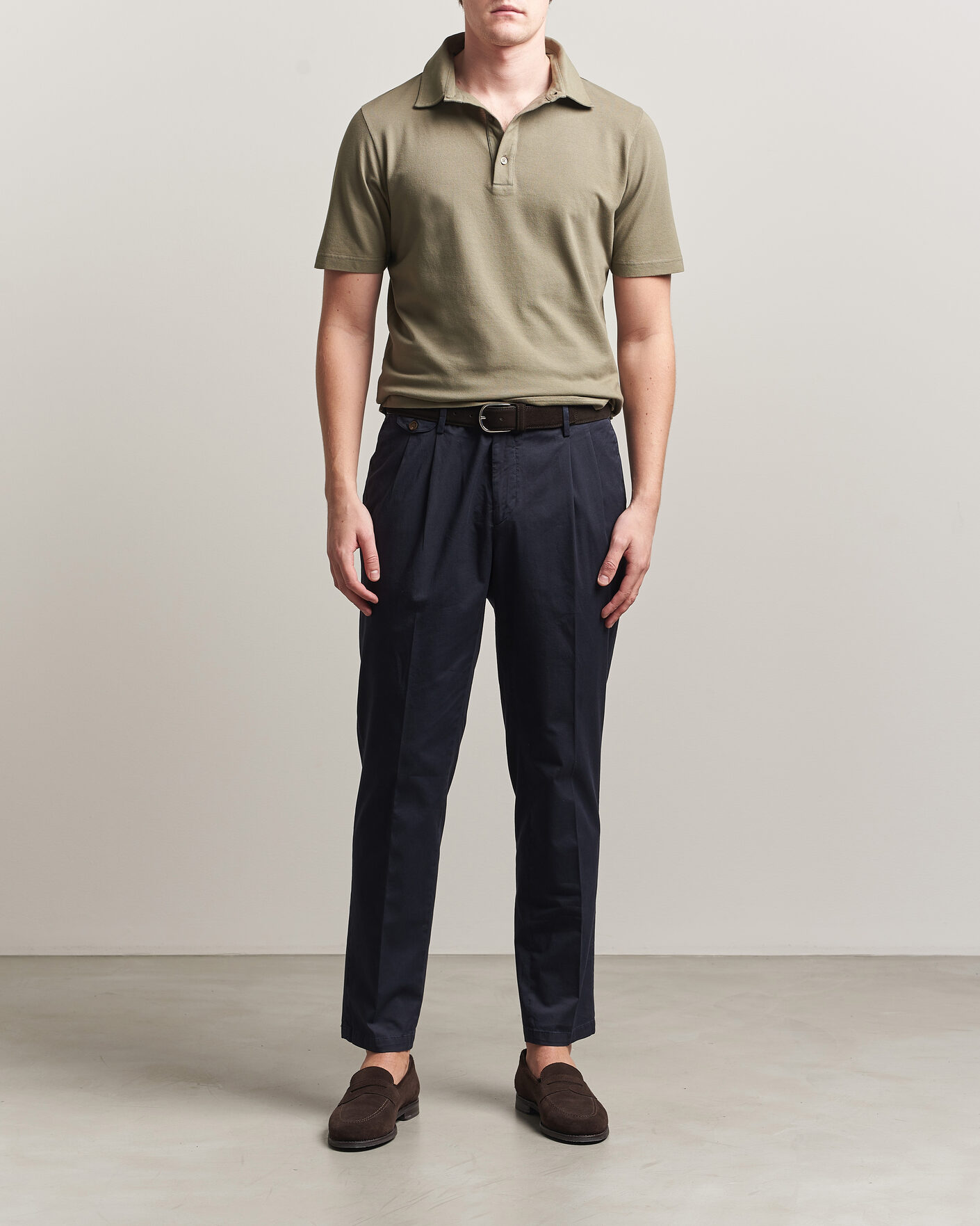 Heren | Polo's | Zanone | Soft Cotton Piquet Polo Taupe