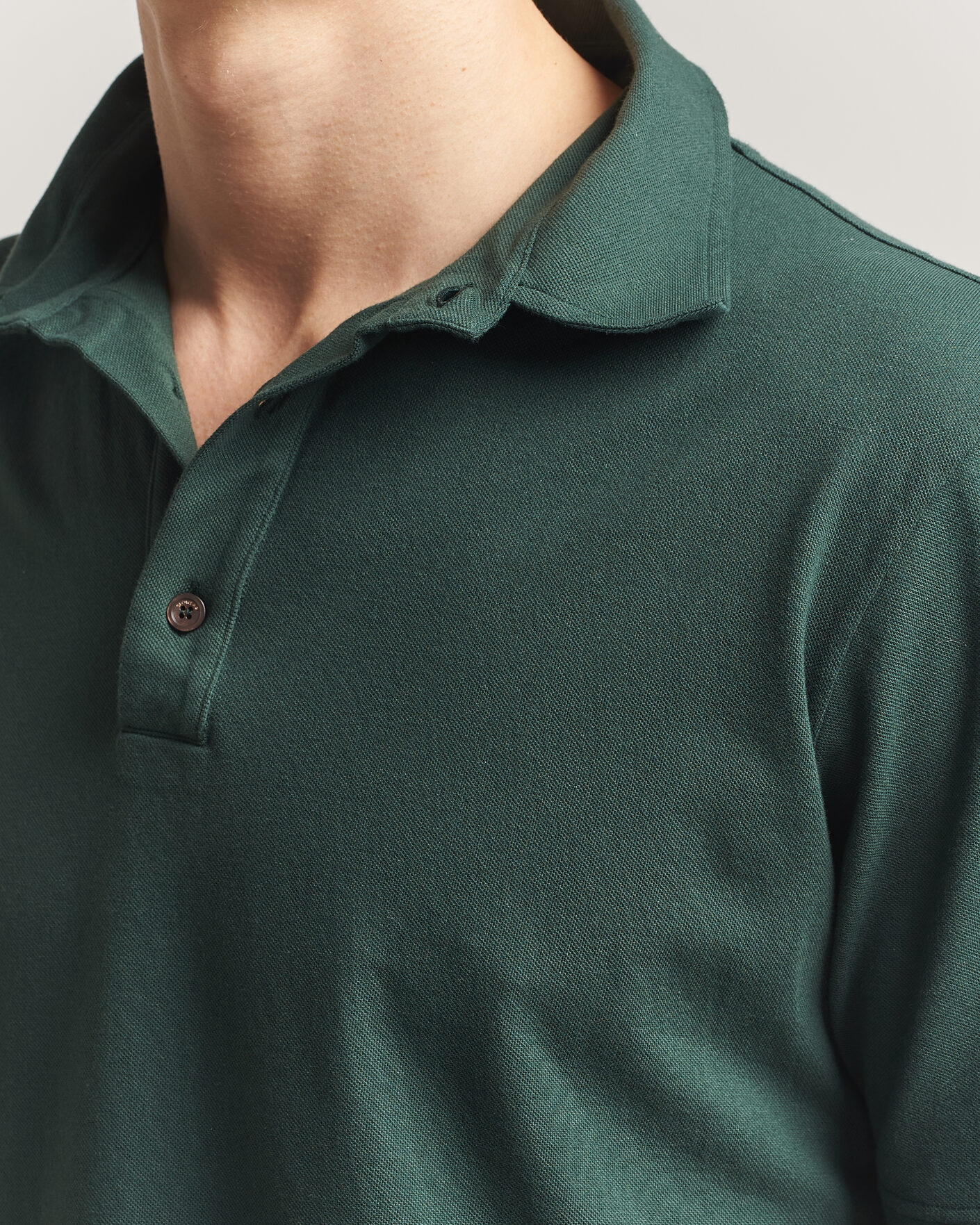 Homme | Polos | Zanone | Soft Cotton Piquet Polo Dark Green