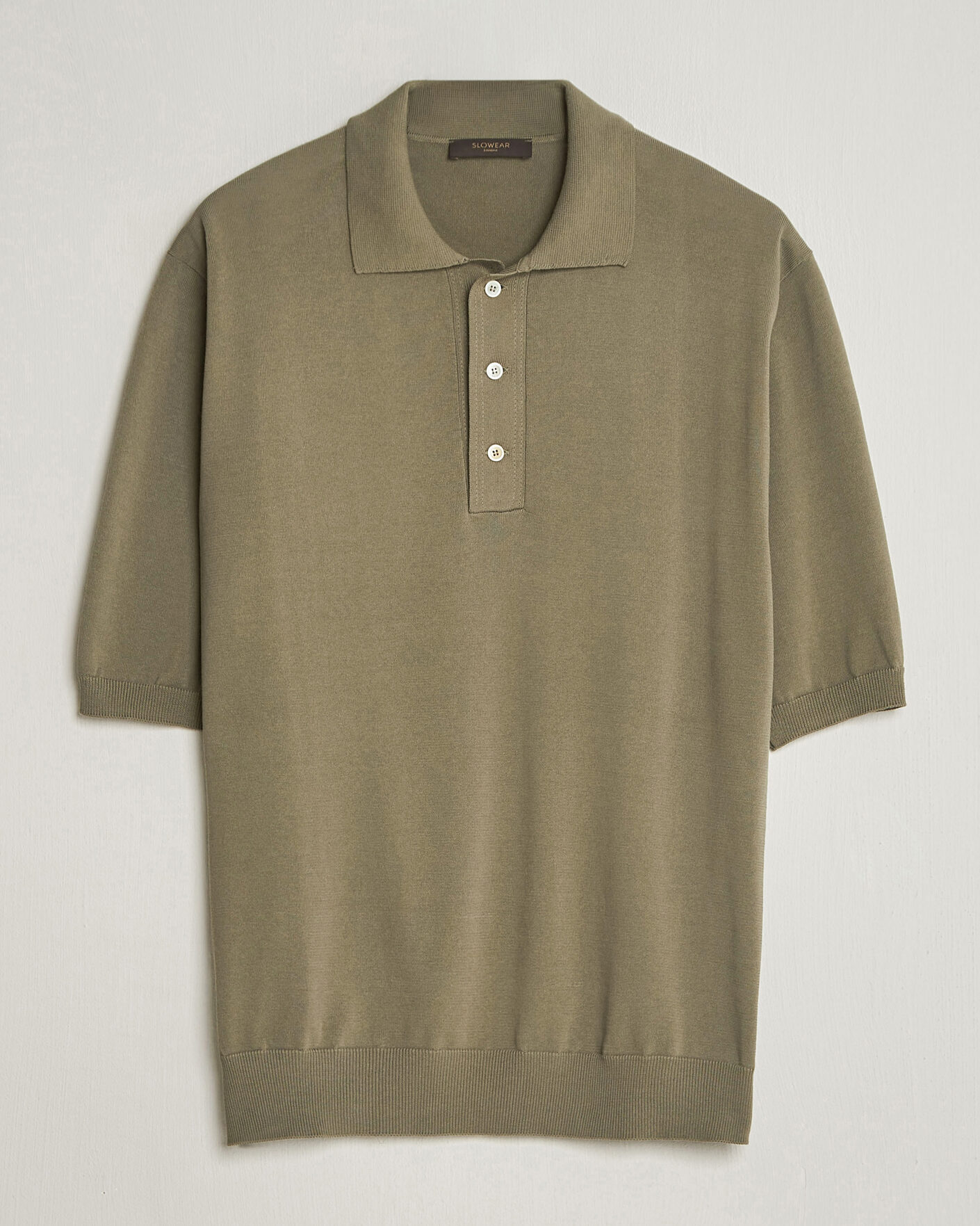 Homme | Polos | Zanone | Knitted Cotton Polo Olive