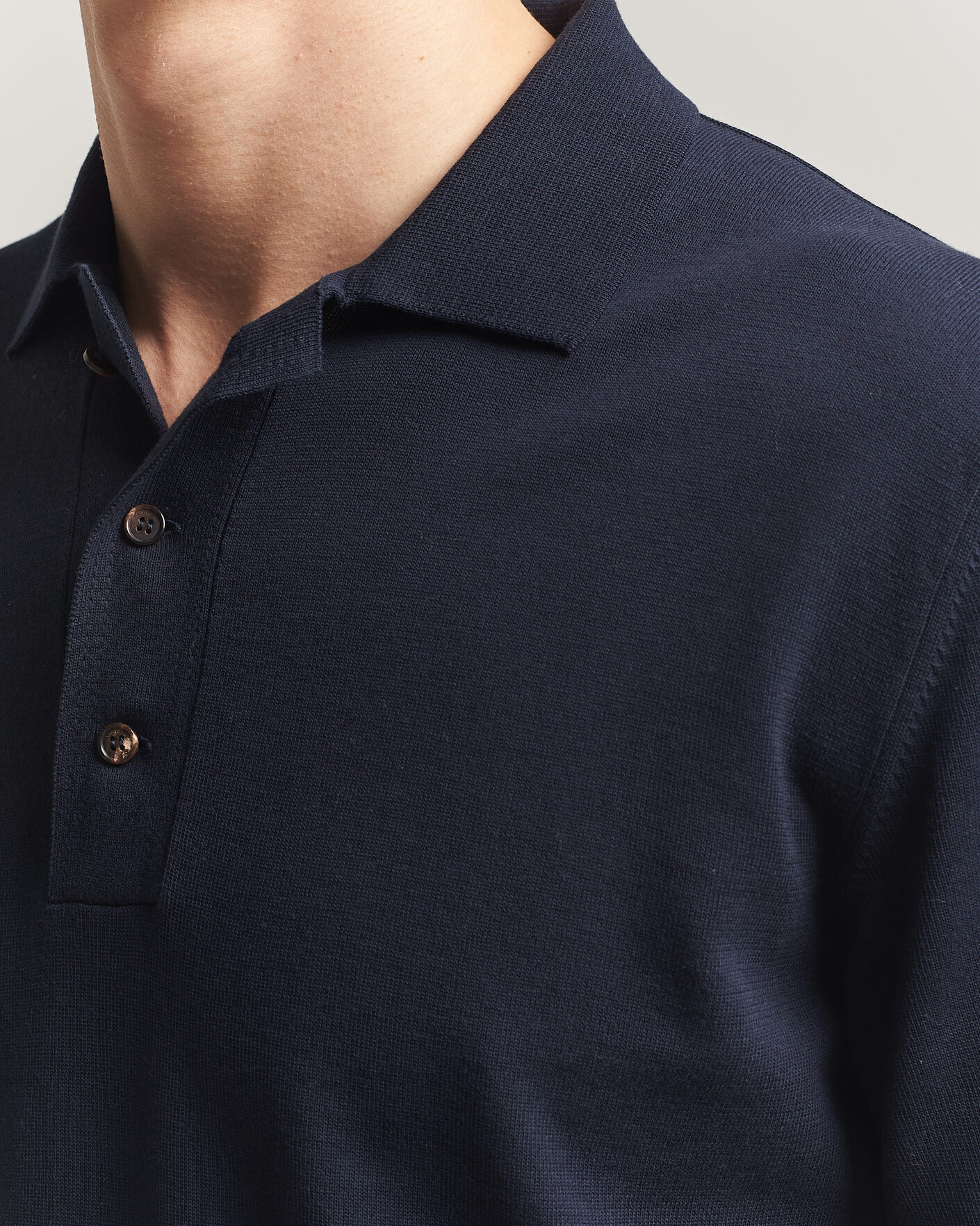 Homme | Polos | Zanone | Knitted Cotton Polo Navy