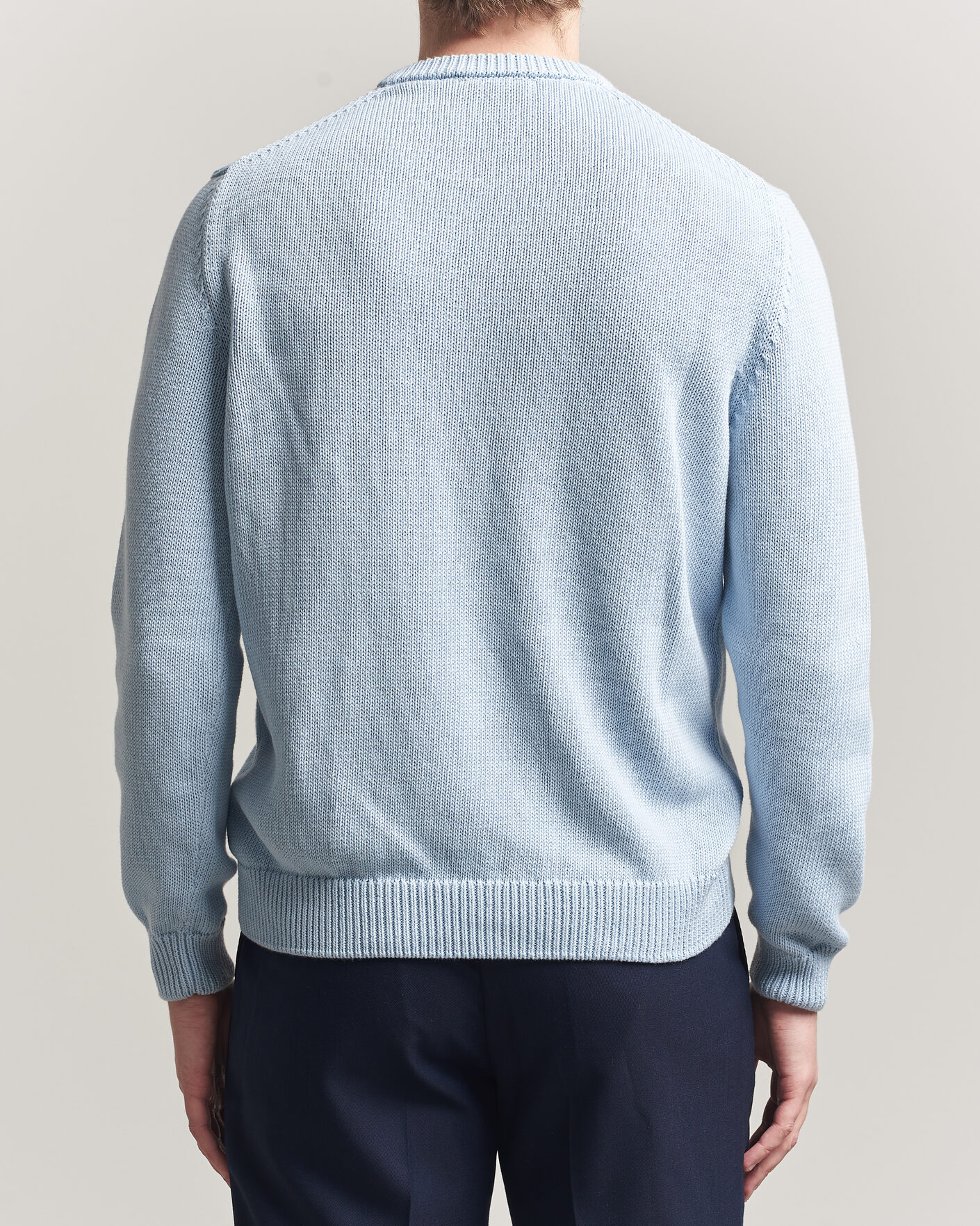 Heren | Truien | Zanone | Soft Cotton Crew Neck Sweater Sky Blue