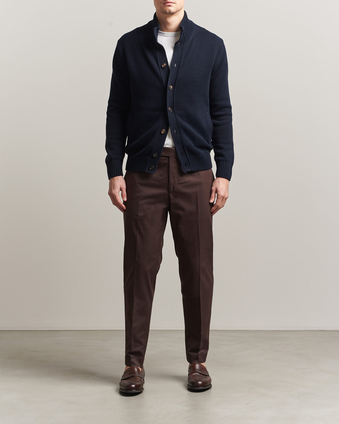 Heren | Truien | Zanone | Soft Cotton Chioto Cardigan Navy