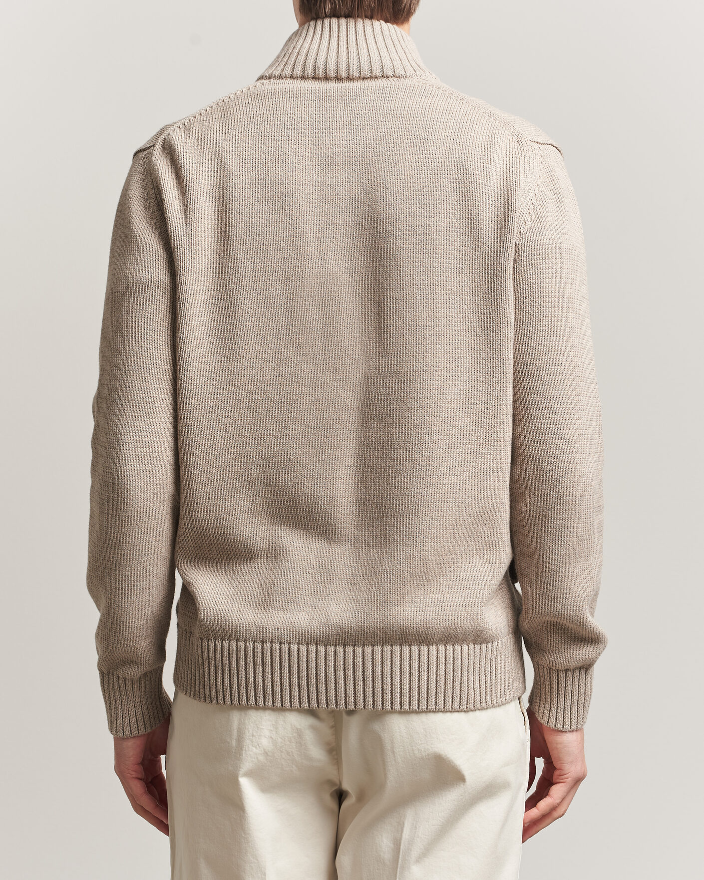 Heren | Truien | Zanone | Soft Cotton Chioto Cardigan Taupe