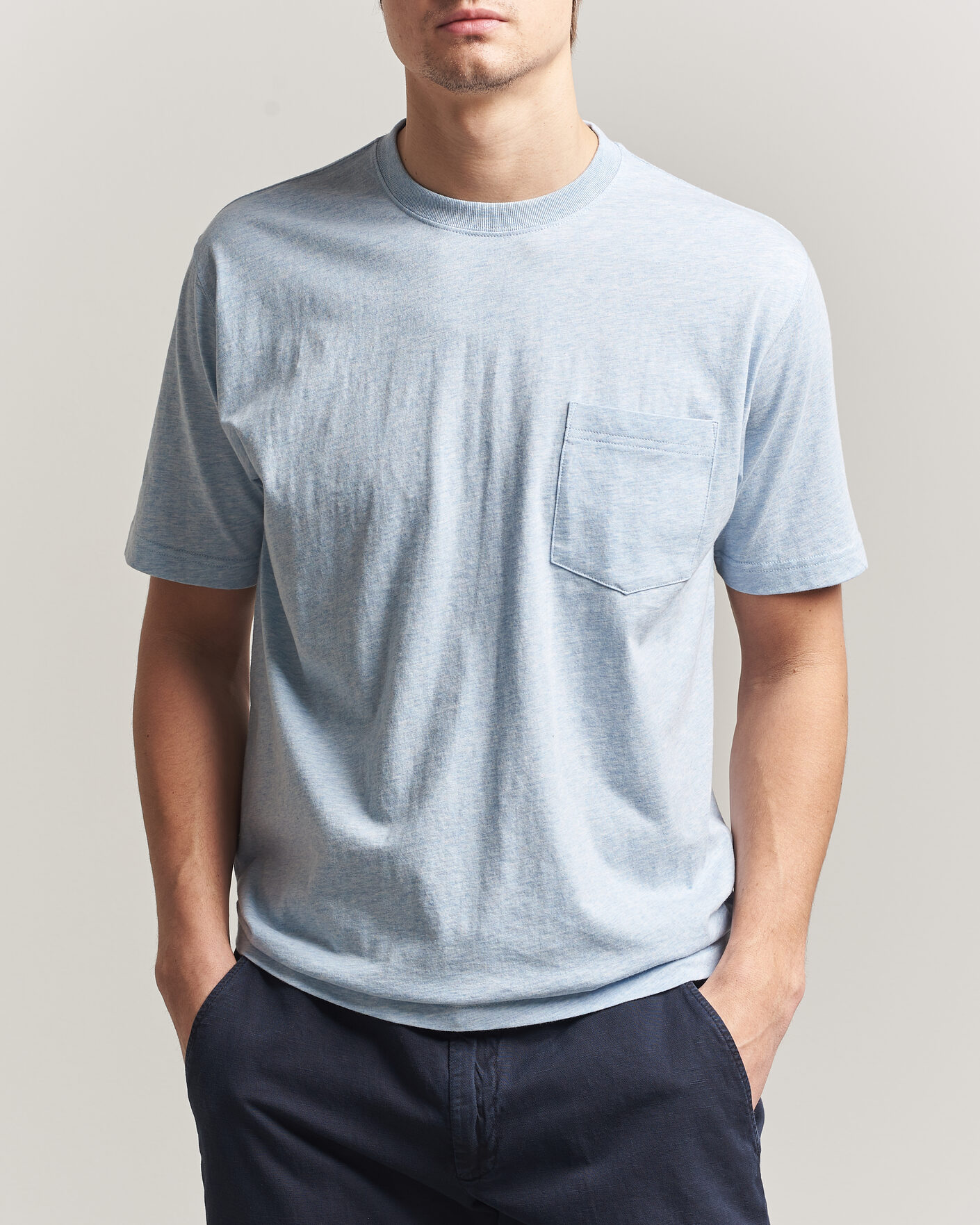 Homme | T-shirts | BEAMS PLUS | Pocket Tee Sax Blue