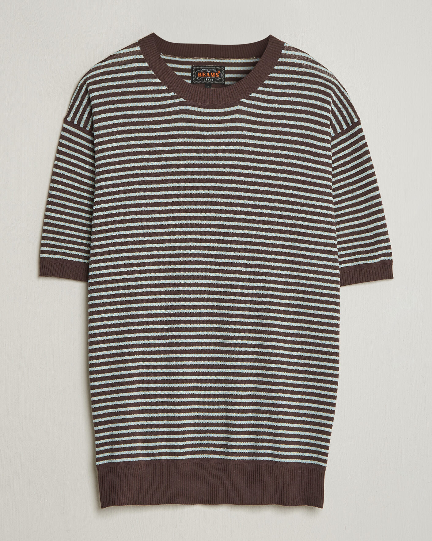 Homme | T-shirts | BEAMS PLUS | Jacquard Knit T-Shirt Brown