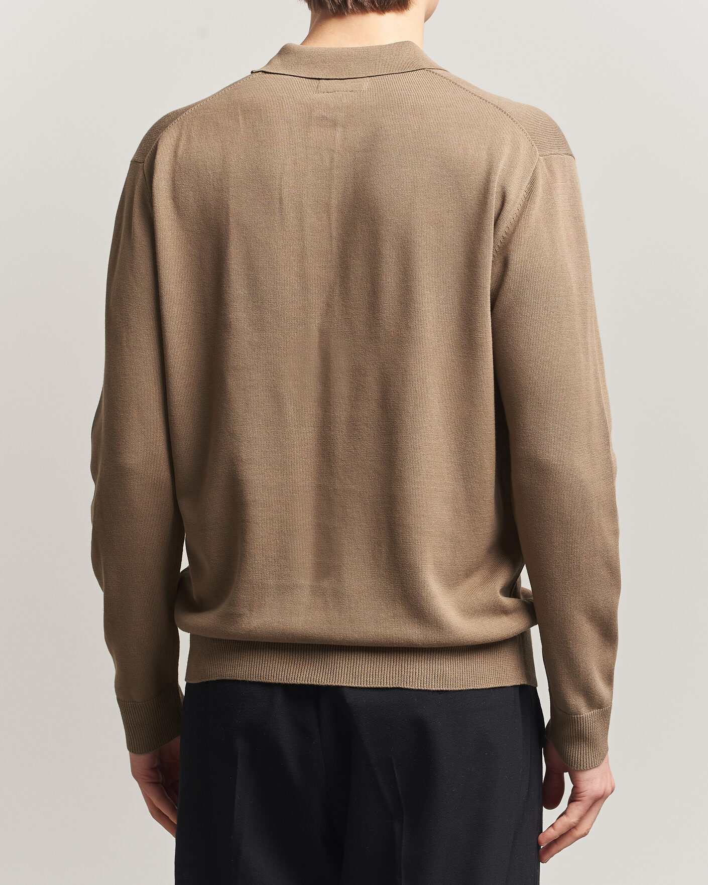 Heren | Polo's | BEAMS PLUS | Long Sleeve 12G Knit Polo Mocha