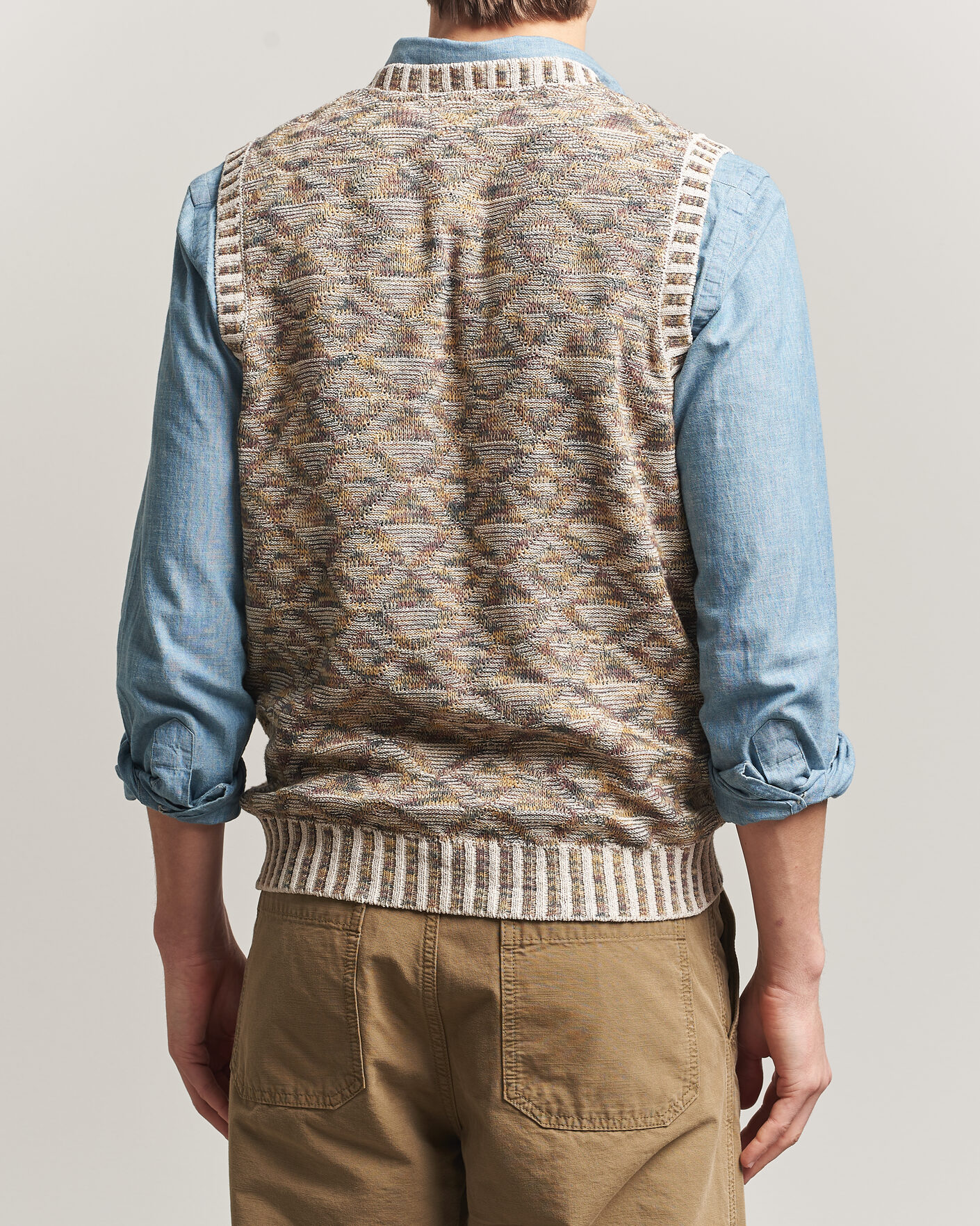Homme | Pulls Et Tricots | BEAMS PLUS | Kasuri Jacquard Knit Vest Beige