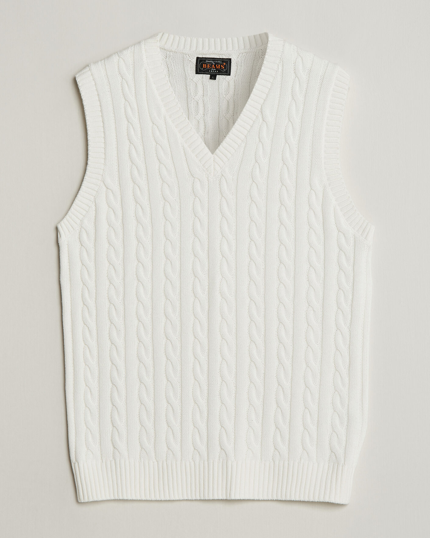 Heren | Truien | BEAMS PLUS | Cable Knit Vest White