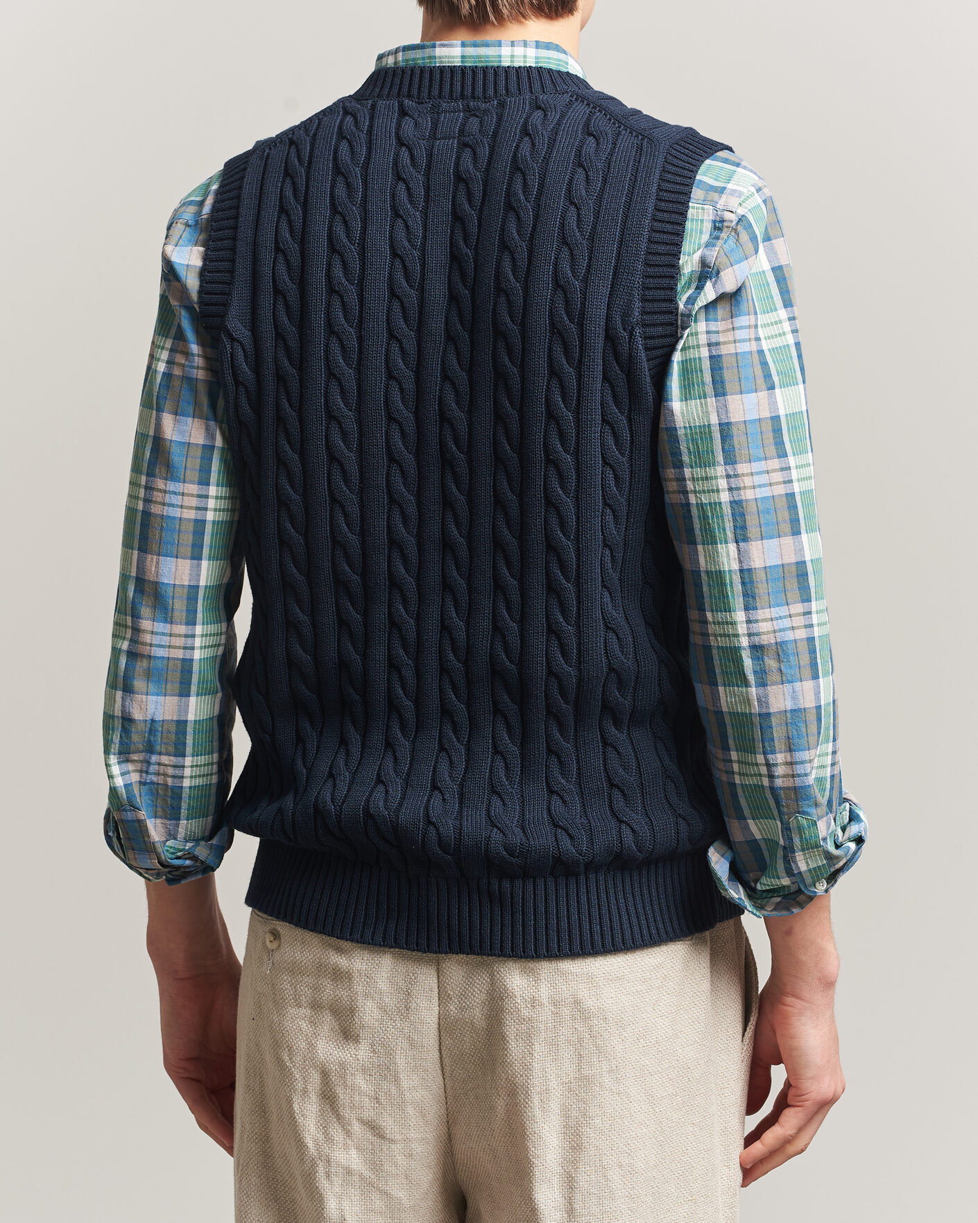 Heren | Truien | BEAMS PLUS | Cable Knit Vest Navy