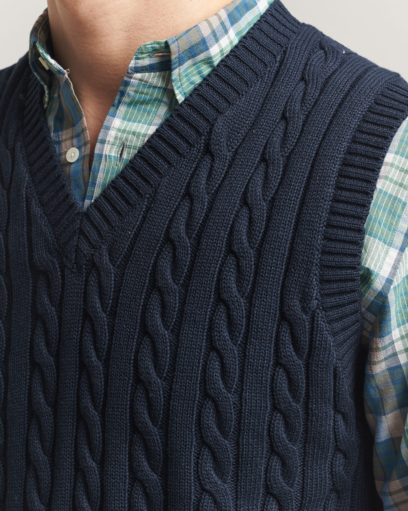 Heren | Truien | BEAMS PLUS | Cable Knit Vest Navy