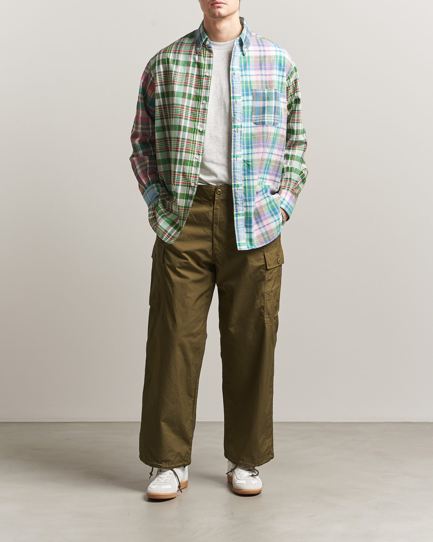 Heren | Overhemden | BEAMS PLUS | Patchwork Madras Shirt Multicolour