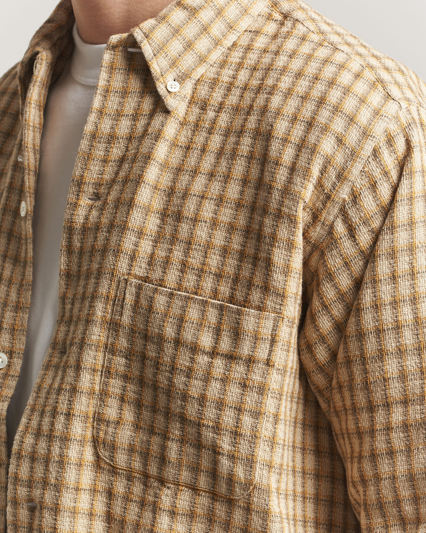 Homme | Chemises | BEAMS PLUS | Panama Plaid Button Down Shirt Beige