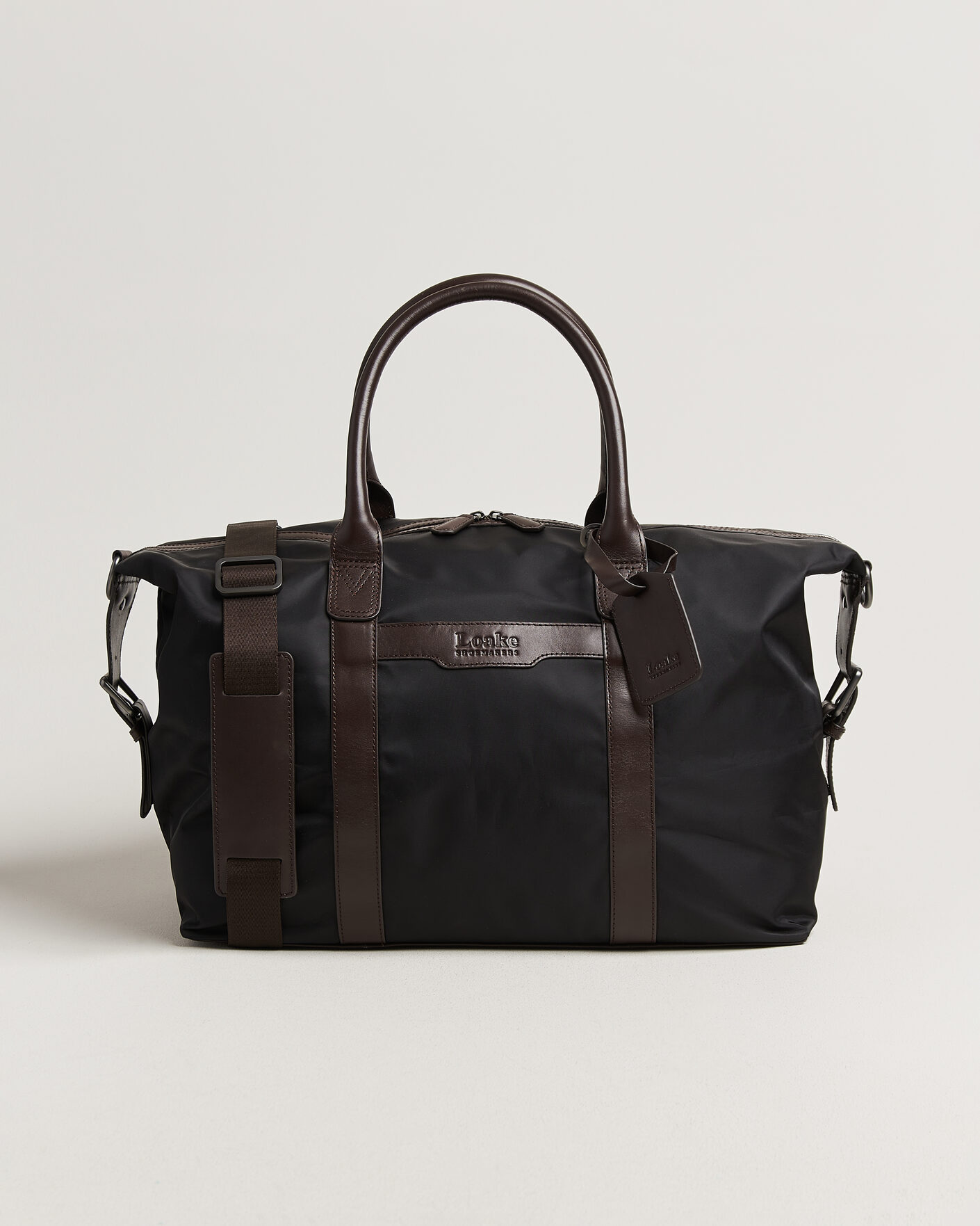 Heren | Tassen | Loake Shoemakers | Gower Nylon/Leather Holdall Black