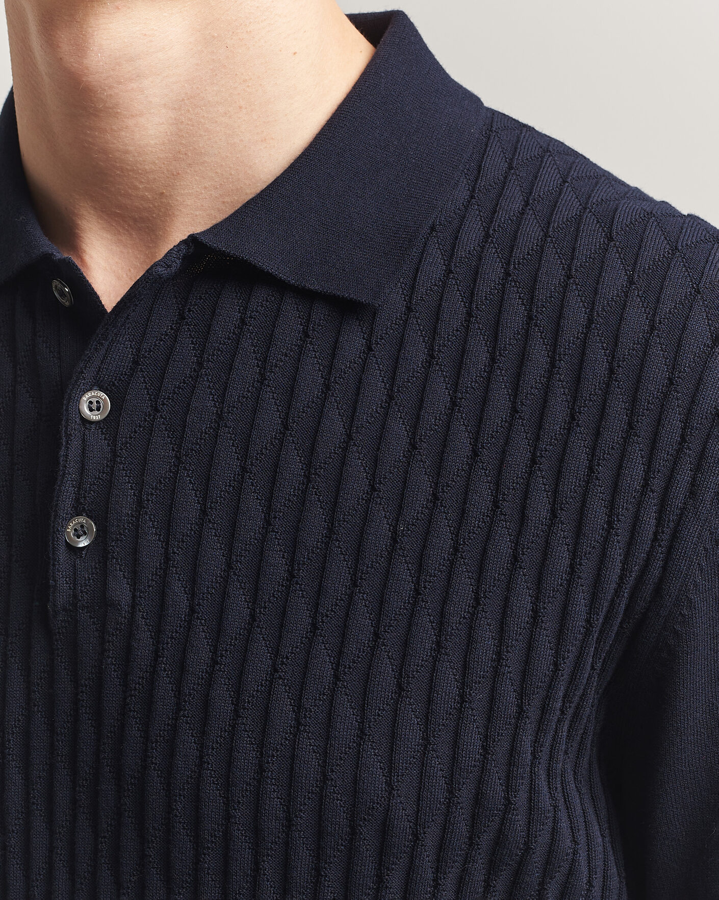 Homme | Polos | Baracuta | Pattern Stich Polo Navy
