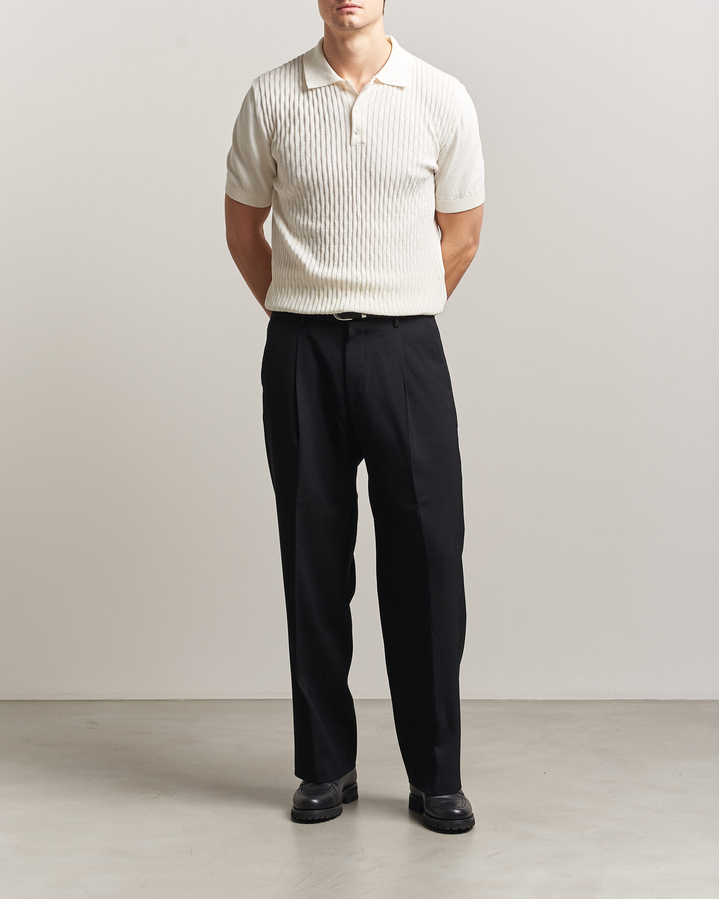 Homme | Polos | Baracuta | Pattern Stich Polo Off White