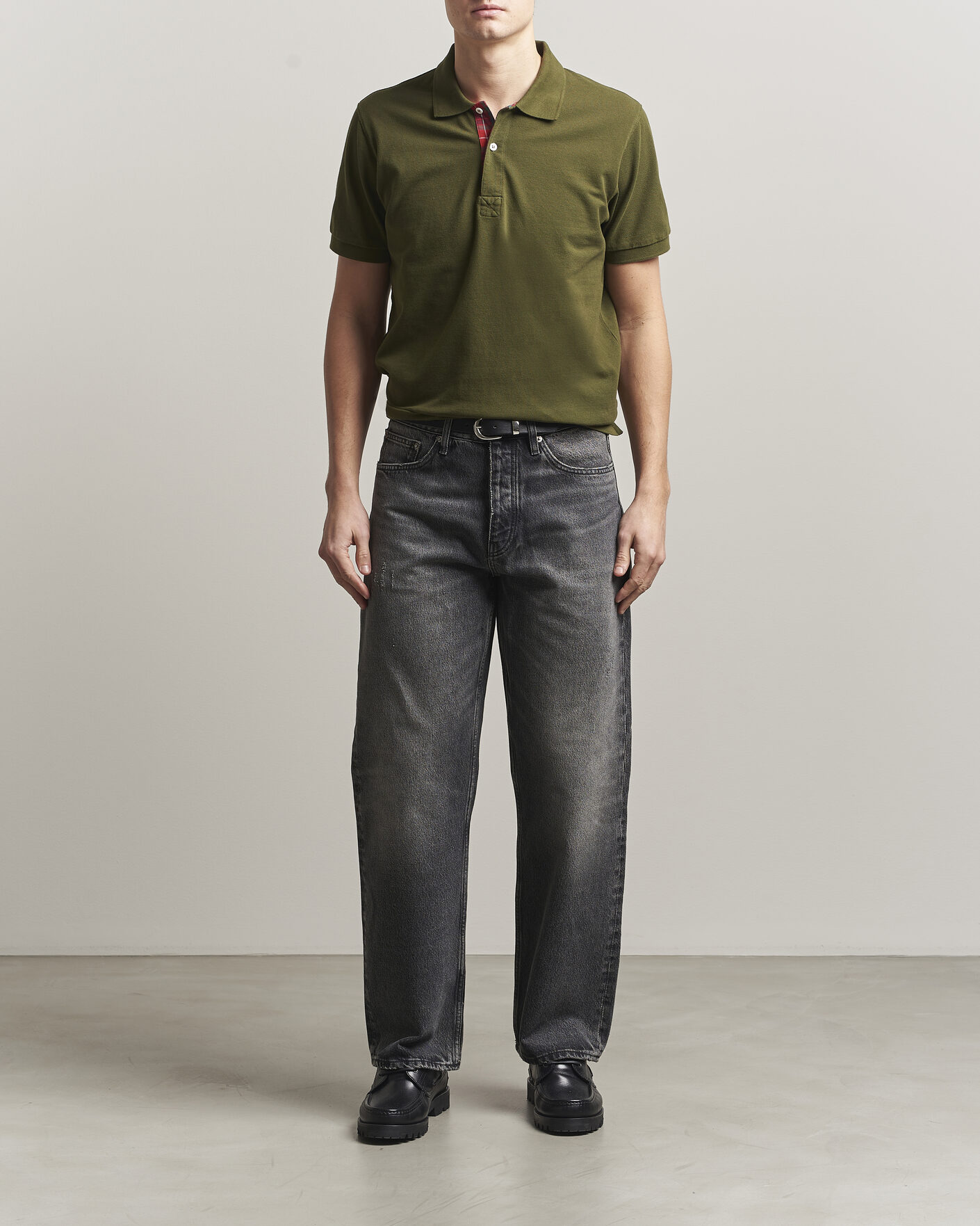 Heren | Polo's | Baracuta | Tartan Placket Piquet Polo Beech