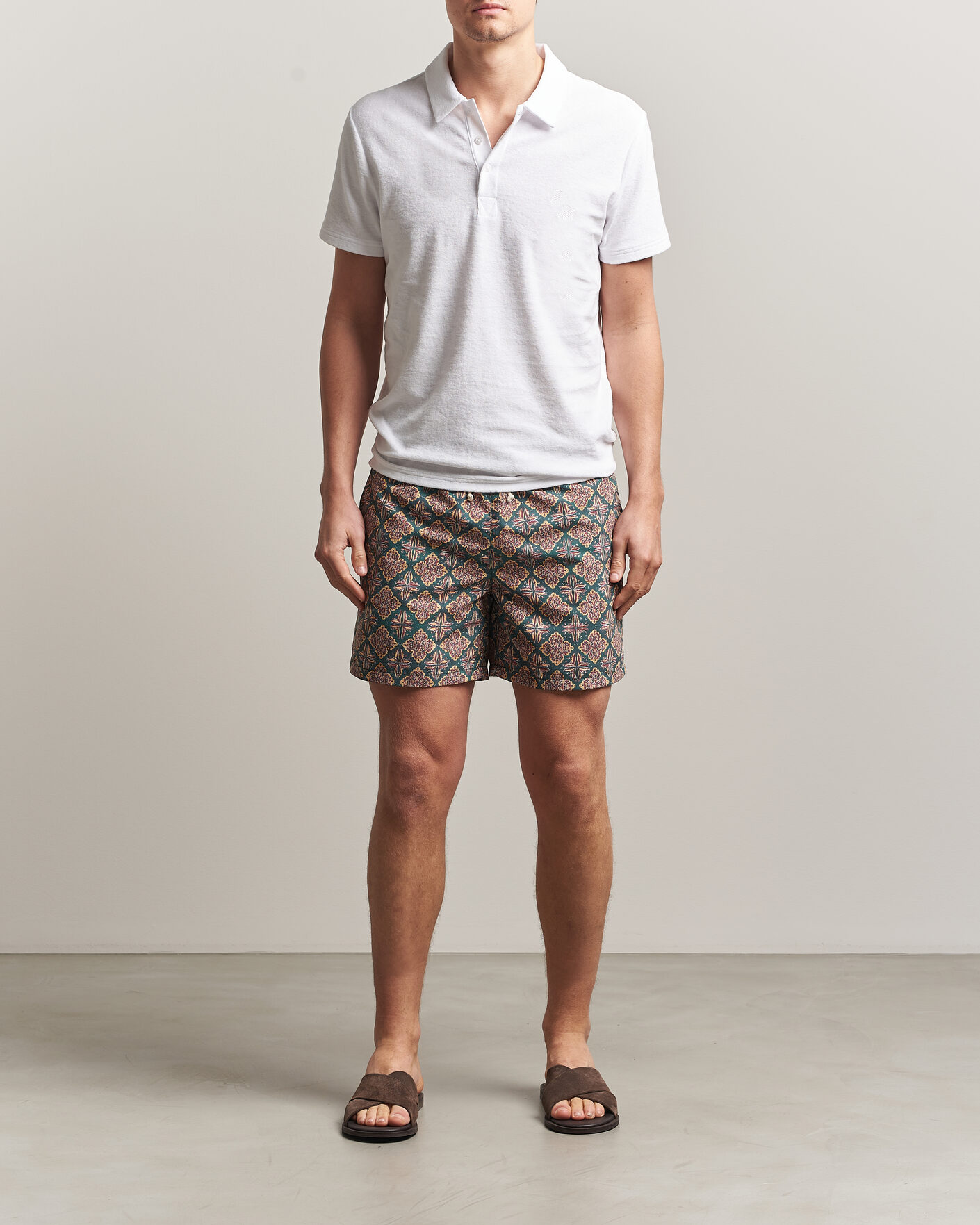 Heren | Ripa Ripa Printed Swimshorts Green/Red | Ripa Ripa | Printed Swimshorts Green/Red