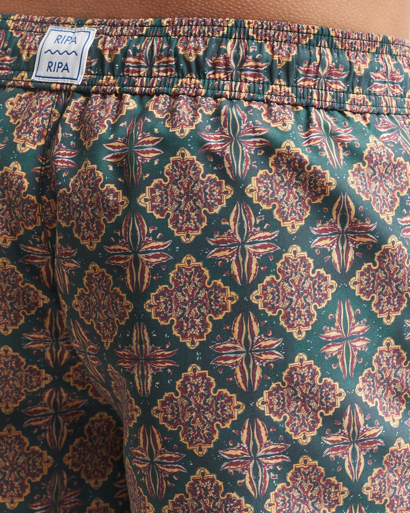 Heren | Ripa Ripa Printed Swimshorts Green/Red | Ripa Ripa | Printed Swimshorts Green/Red