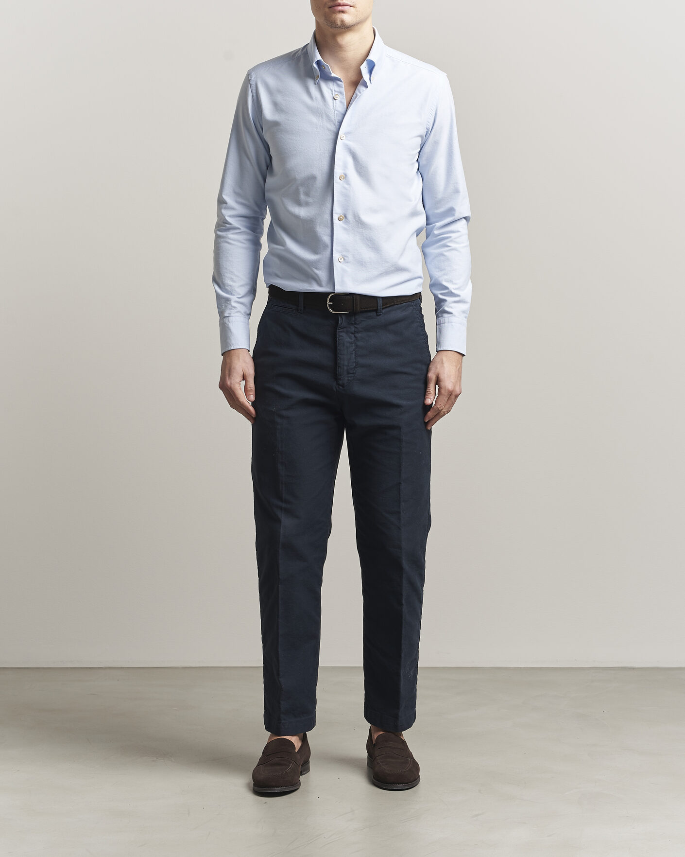 Heren | Overhemden | Grigio | Oxford Button Down Shirt Light Blue