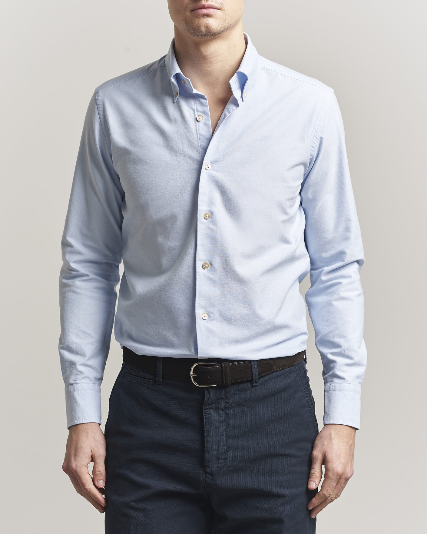Heren | Overhemden | Grigio | Oxford Button Down Shirt Light Blue