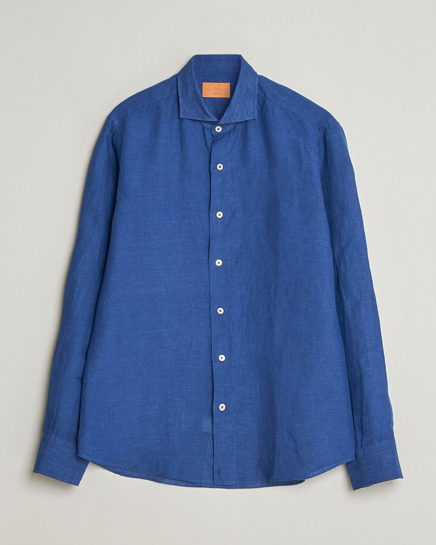 Homme | Chemises | Grigio | Washed Linen Shirt Navy