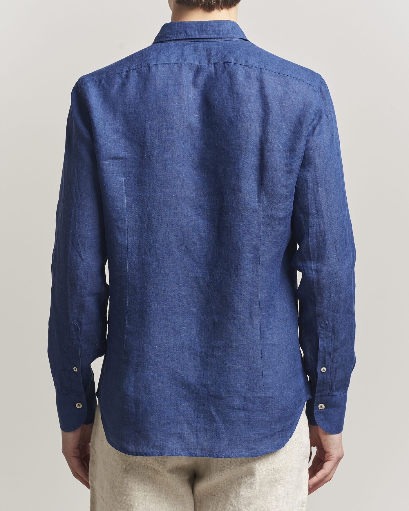 Homme | Chemises | Grigio | Washed Linen Shirt Navy