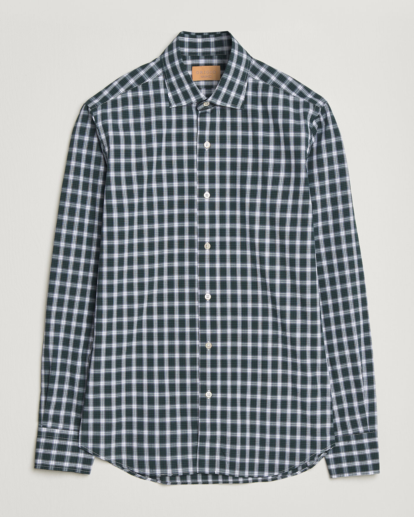 Homme | Chemises | Grigio | Washed Casual Shirt Green Check