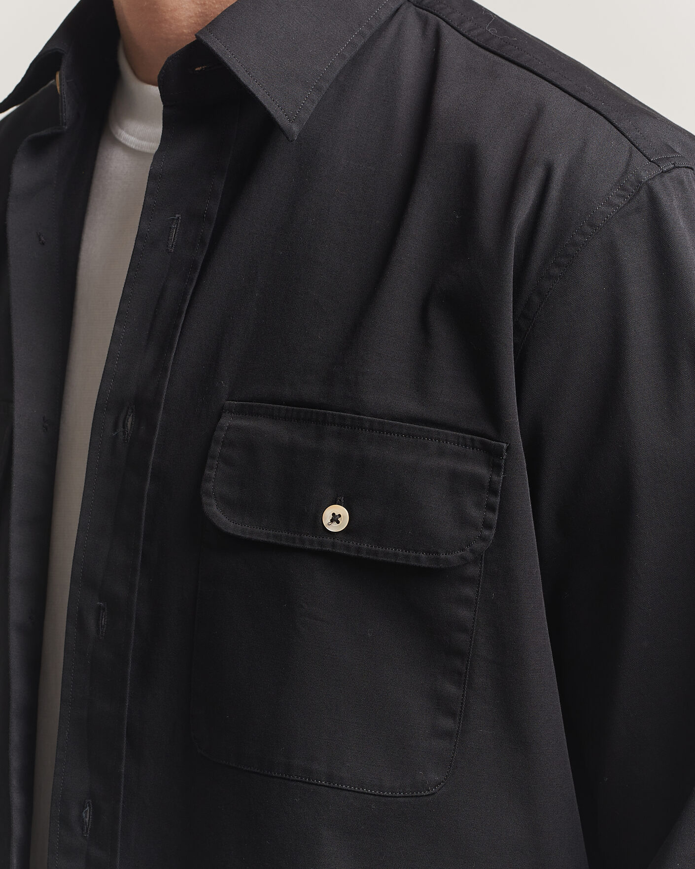 Homme | Chemises | Grigio | Illinois Cotton Overshirt Black