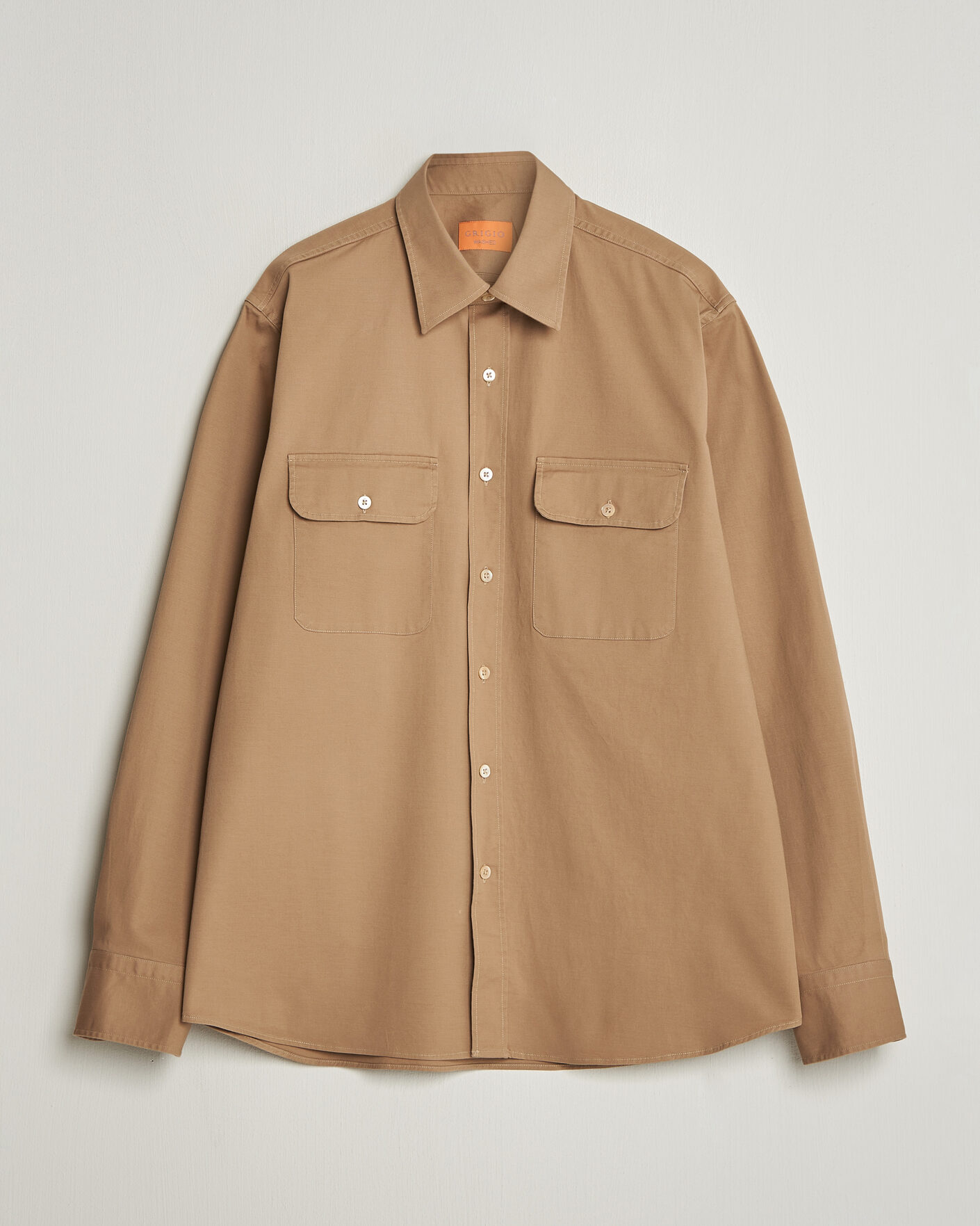 Heren | Overhemden | Grigio | Illinois Cotton Overshirt Khaki