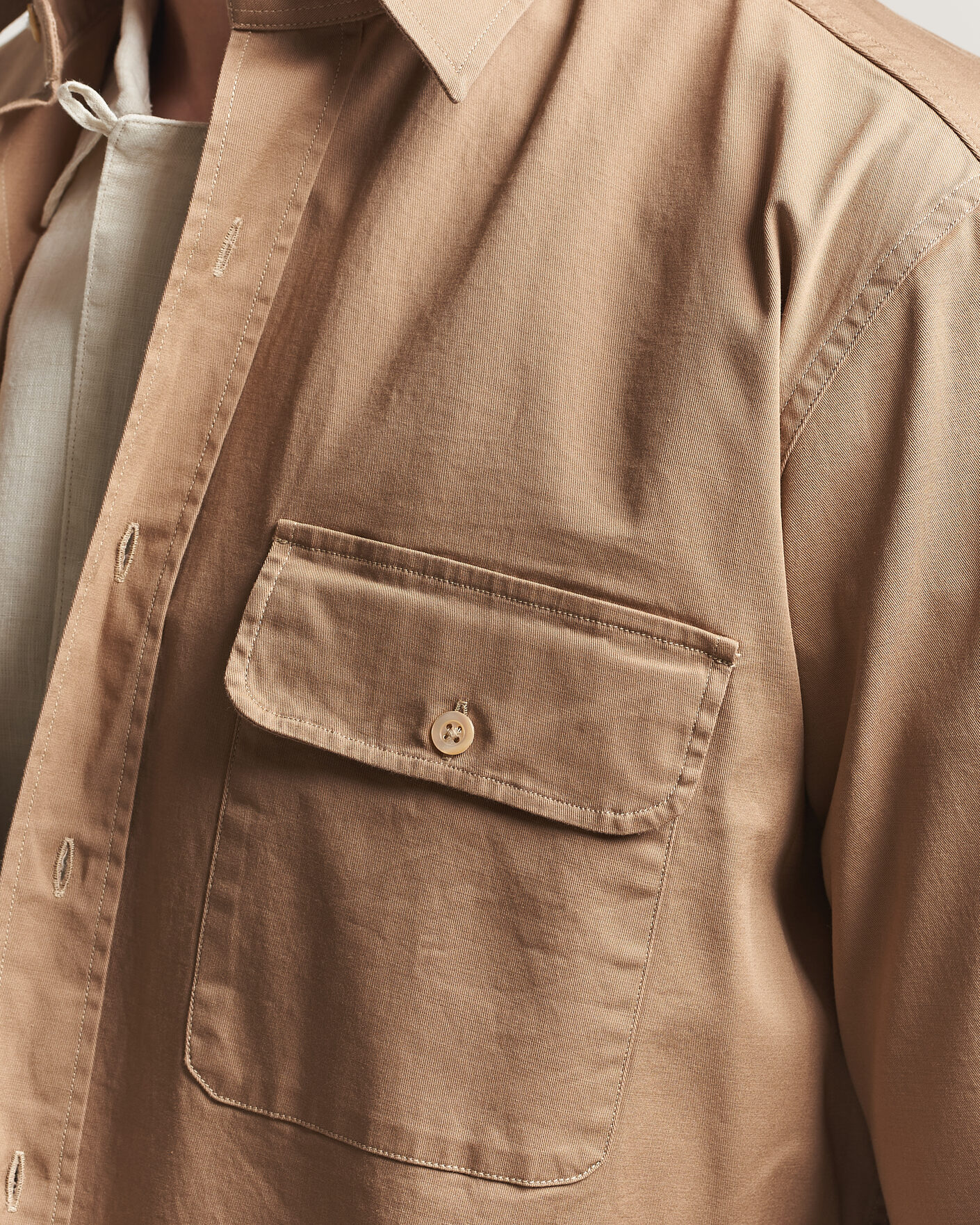 Heren | Overhemden | Grigio | Illinois Cotton Overshirt Khaki