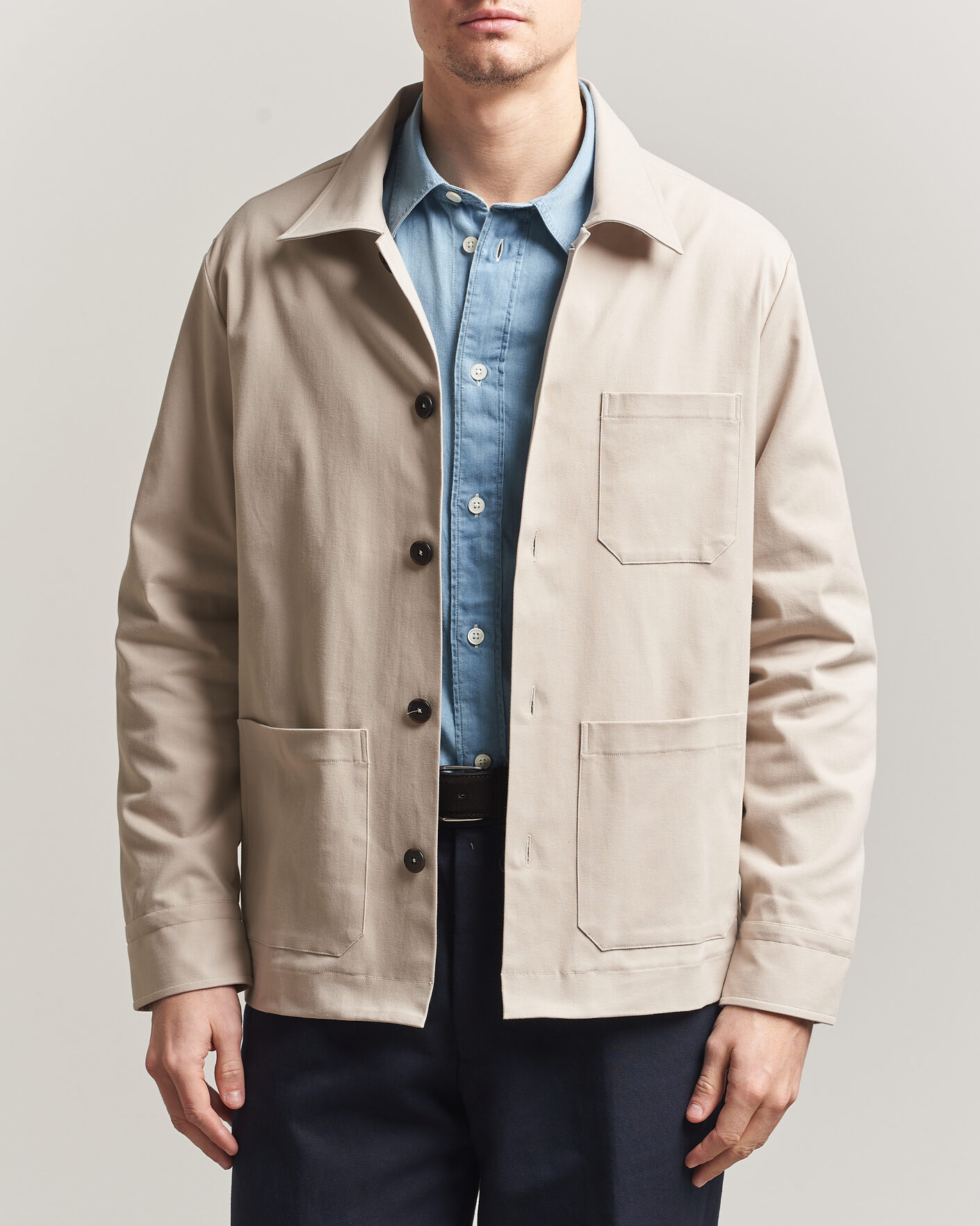 Homme | Manteaux Et Vestes | Grigio | Cotton Chore Jacket Beige