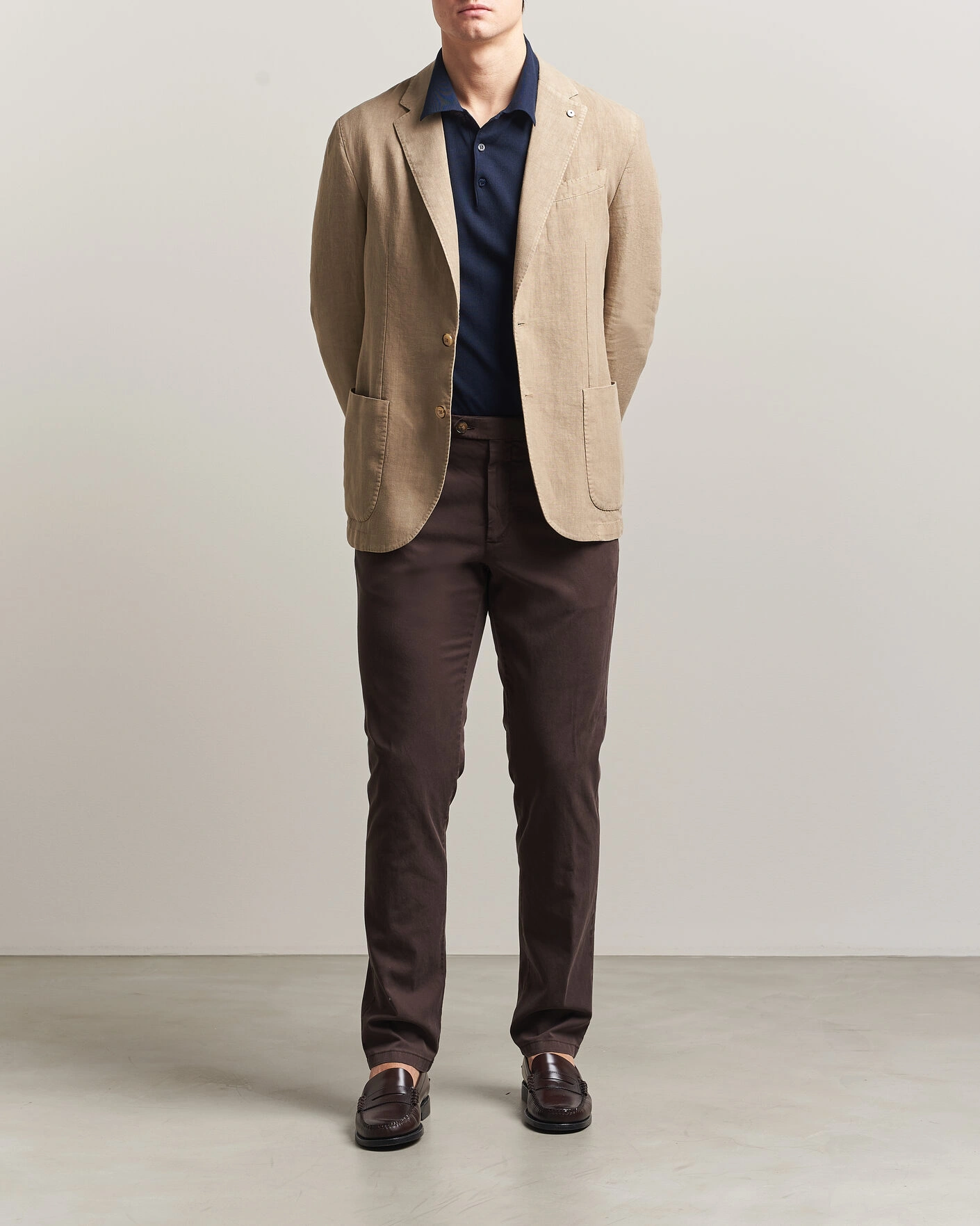 Heren | Blazers | L.B.M. 1911 | Jack Regular Fit Linen Blazer Taupe