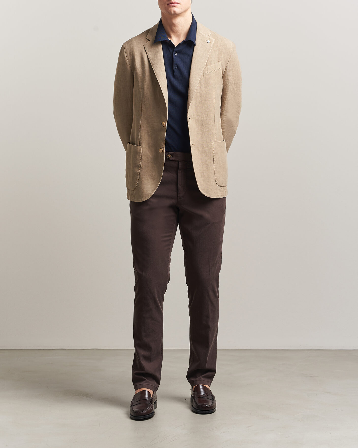 Heren | Blazers | L.B.M. 1911 | Jack Regular Fit Linen Blazer Taupe
