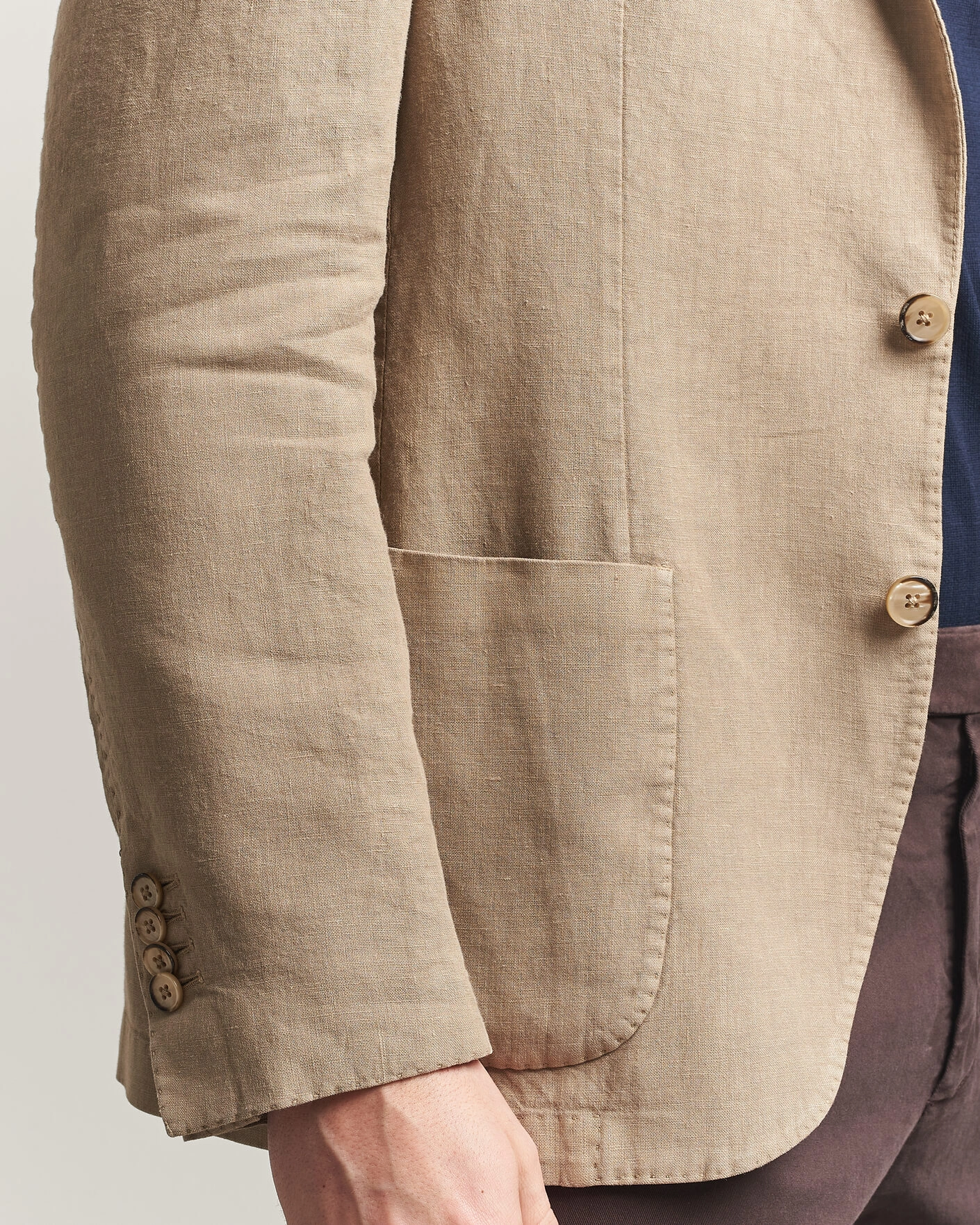 Heren | Blazers | L.B.M. 1911 | Jack Regular Fit Linen Blazer Taupe