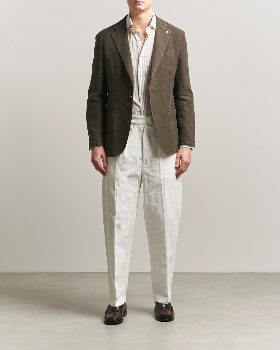 Homme | Blazers | L.B.M. 1911 | Jack Regular Fit Linen Blazer Brown
