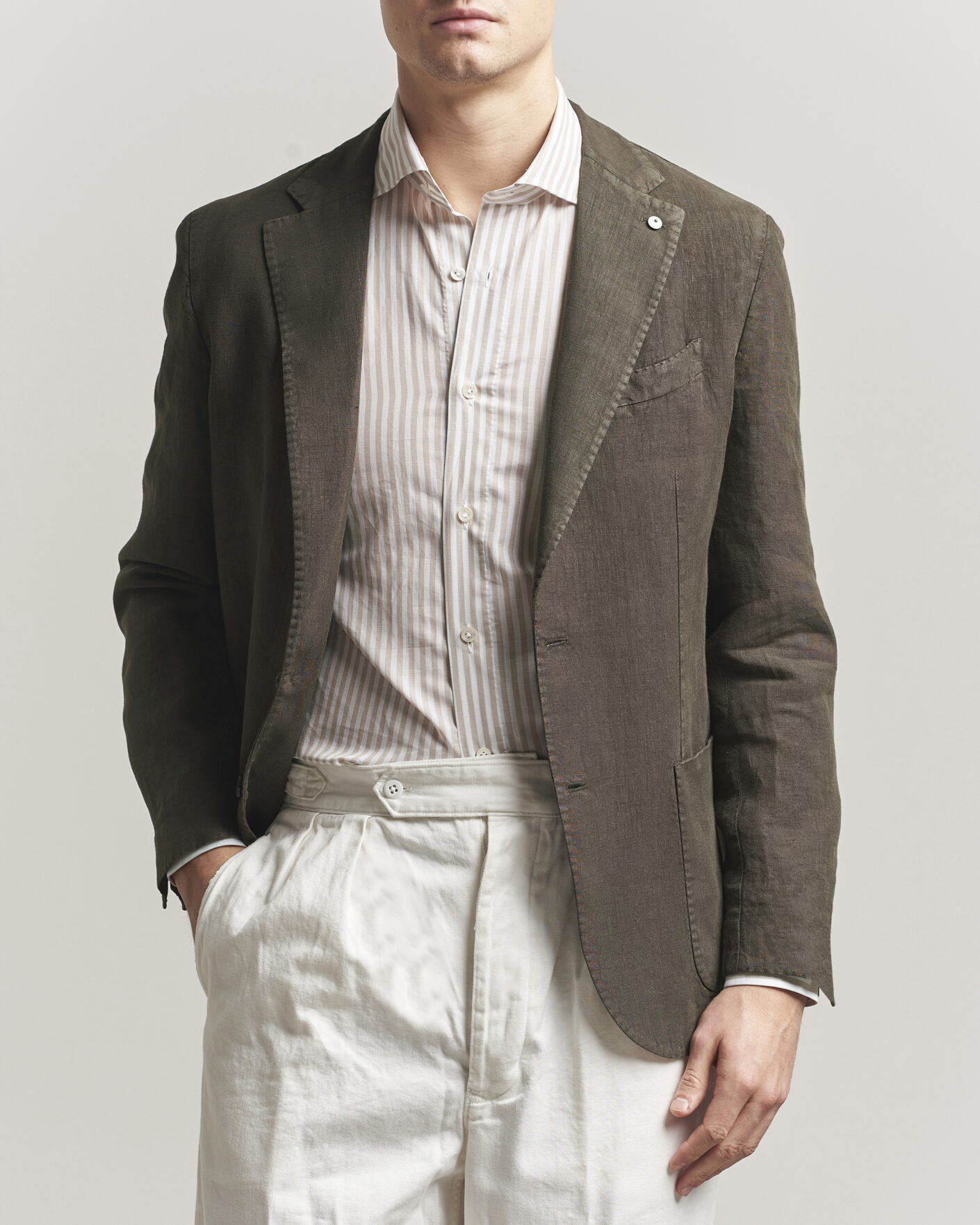 Homme | Blazers | L.B.M. 1911 | Jack Regular Fit Linen Blazer Brown