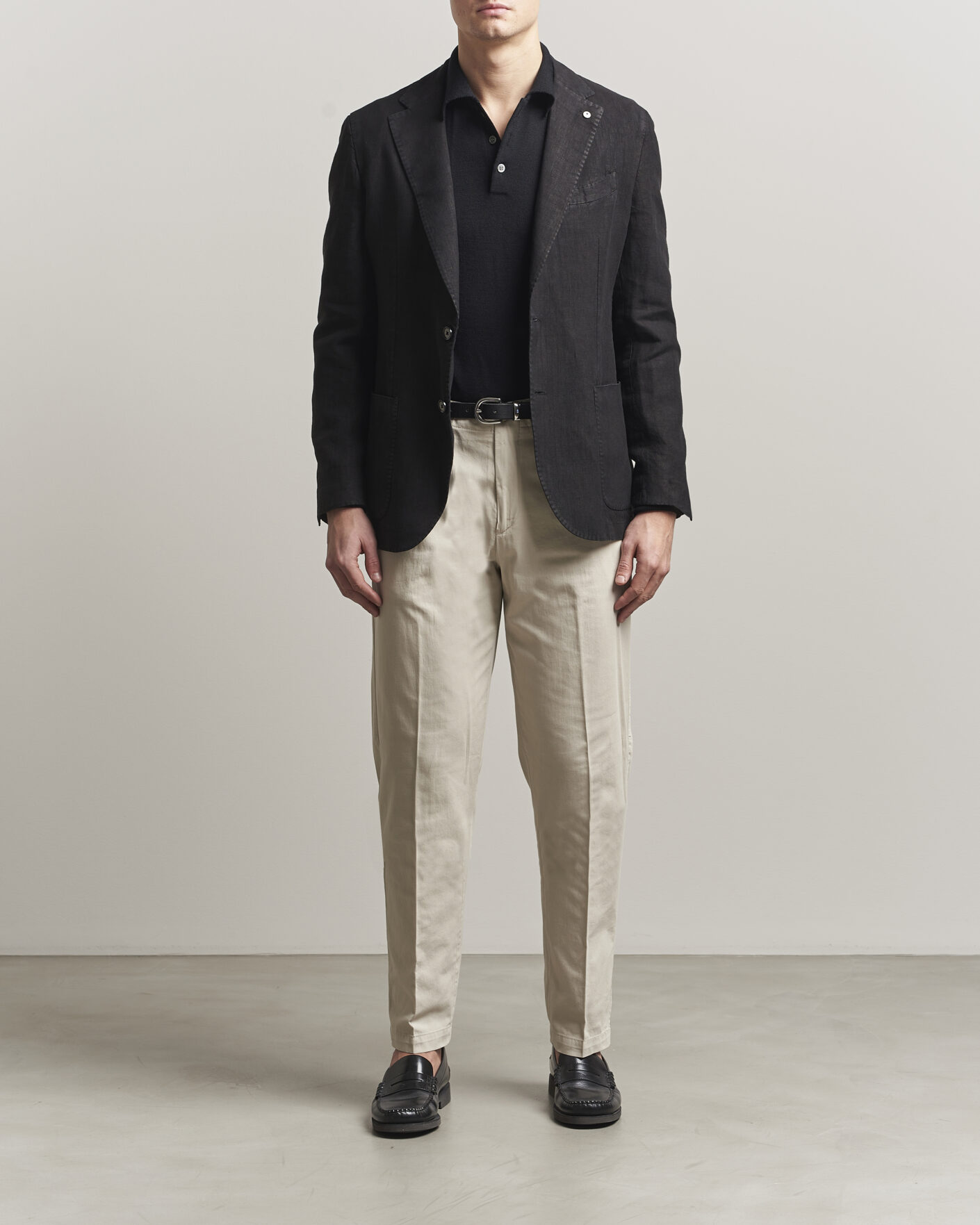 Heren | Blazers | L.B.M. 1911 | Jack Regular Fit Linen Blazer Black