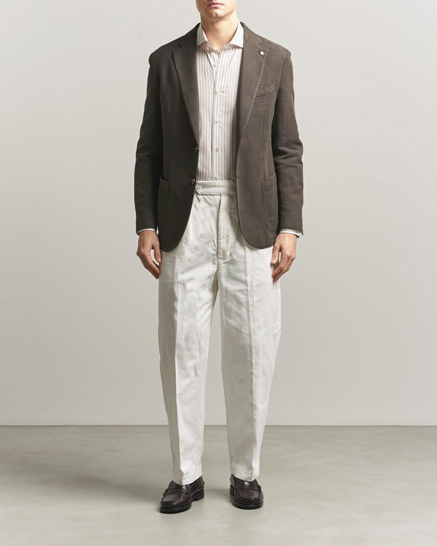 Homme | Blazers | L.B.M. 1911 | Jack Regular Fit Structured Cotton Blazer Brown