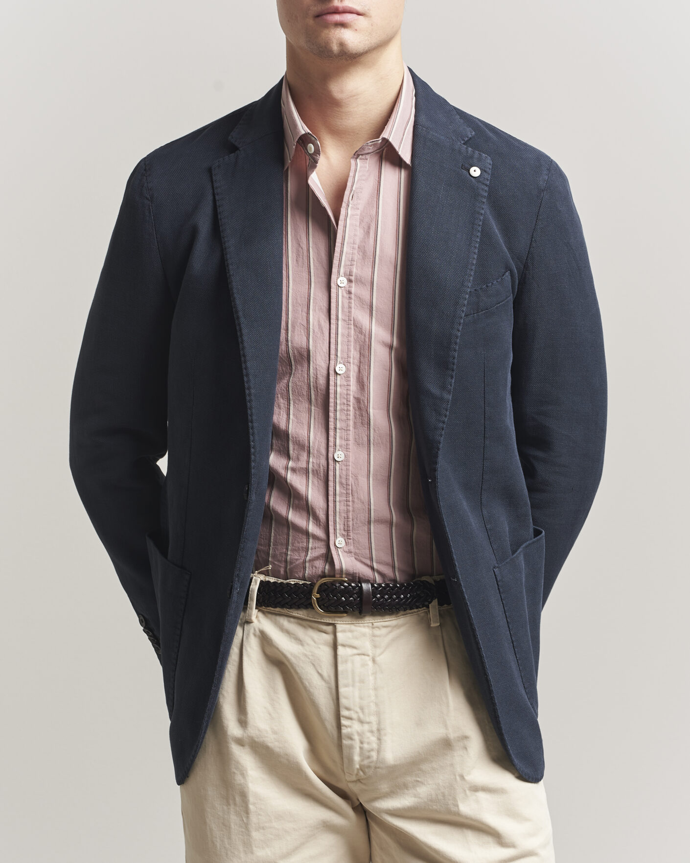 Heren | Blazers | L.B.M. 1911 | Jack Regular Fit Structured Cotton Blazer Navy