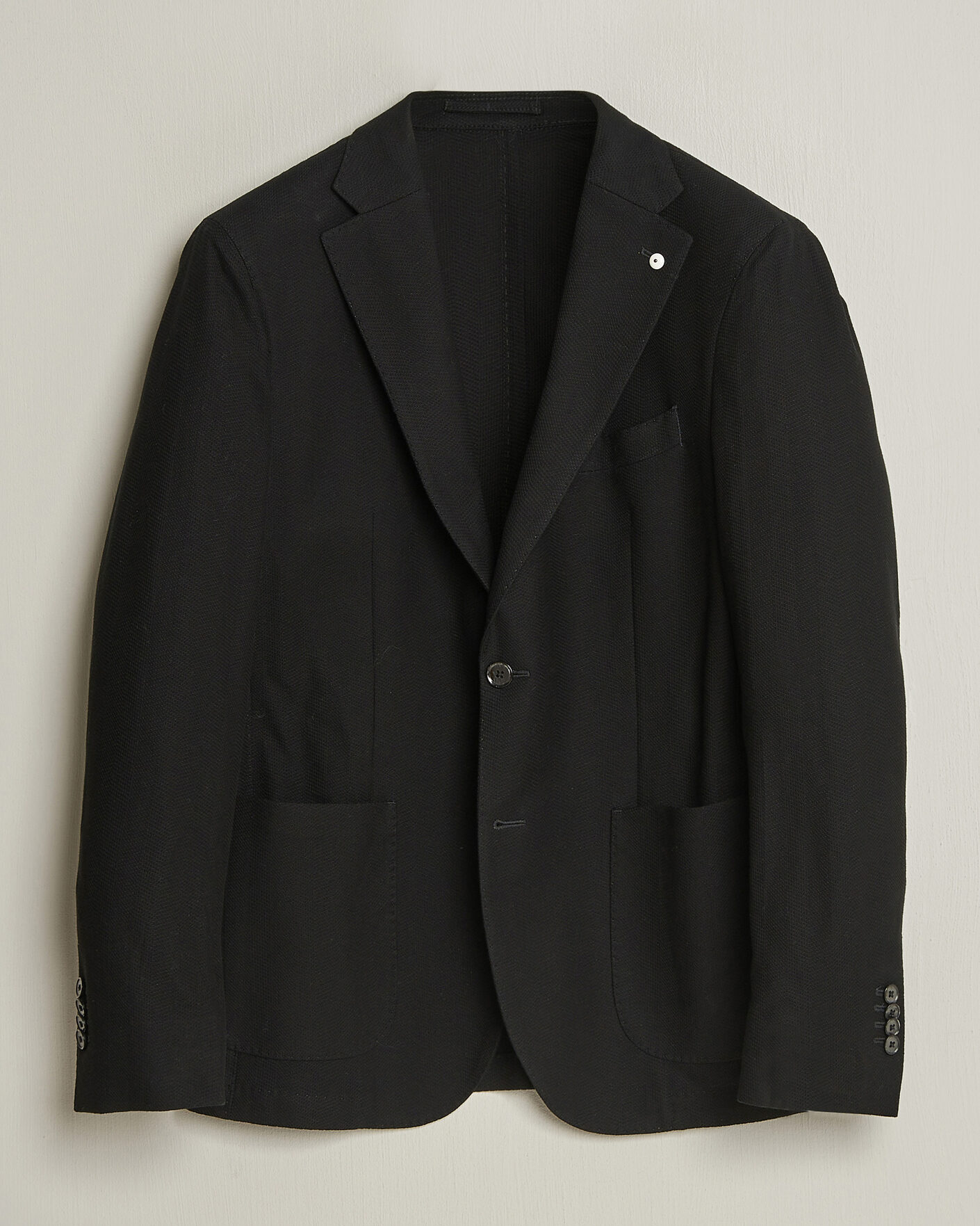 Homme | Blazers | L.B.M. 1911 | Jack Herringbone Cotton Blazer Black