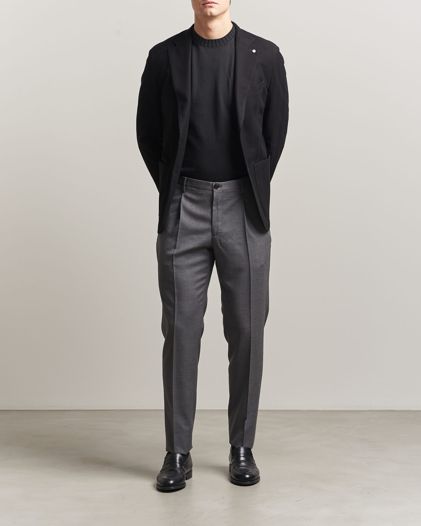 Homme | Blazers | L.B.M. 1911 | Jack Herringbone Cotton Blazer Black