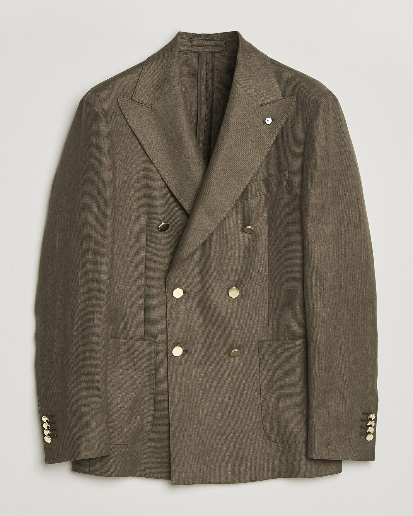 Heren | Blazers | L.B.M. 1911 | Tom Regular DB Linen Blazer Olive