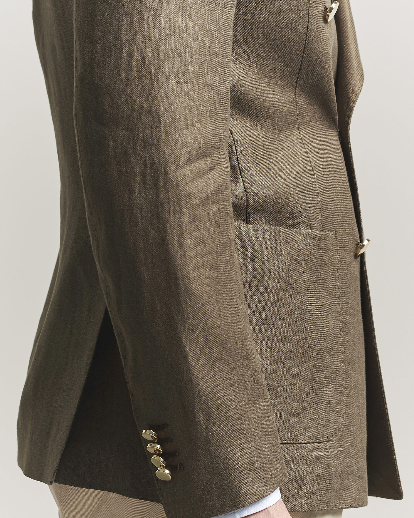 Heren | Blazers | L.B.M. 1911 | Tom Regular DB Linen Blazer Olive