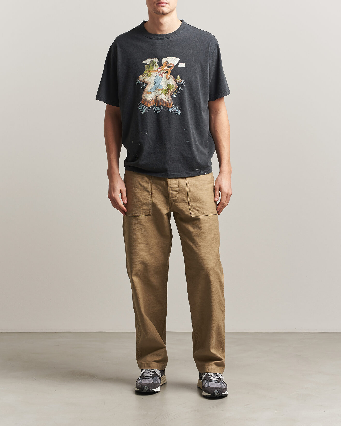 Heren | Broeken | orSlow | Regular Fit Original Sateen Fatigue Pants Sand Beige