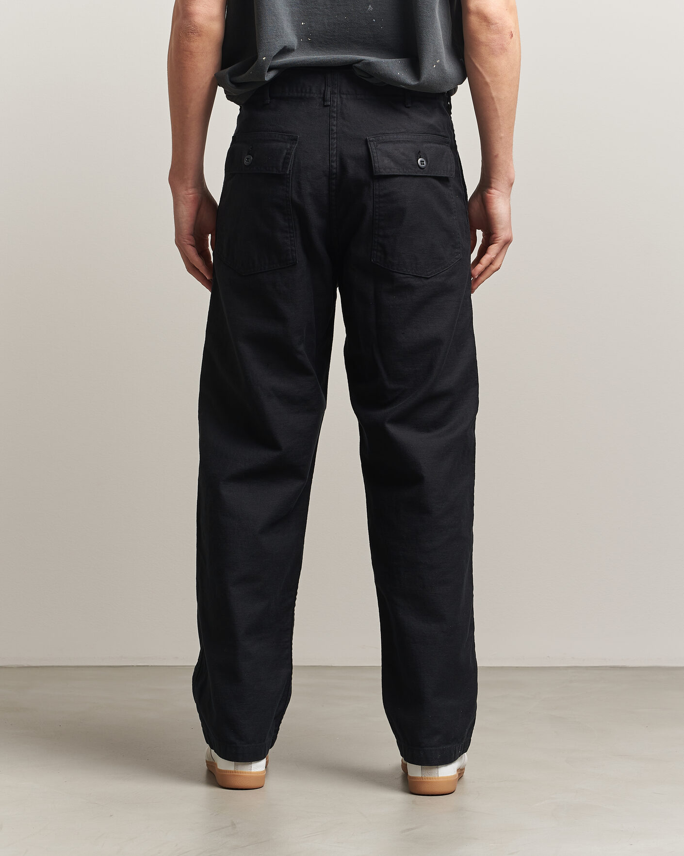 Homme | Pantalons | orSlow | Regular Fit Original Sateen Fatigue Pants Black