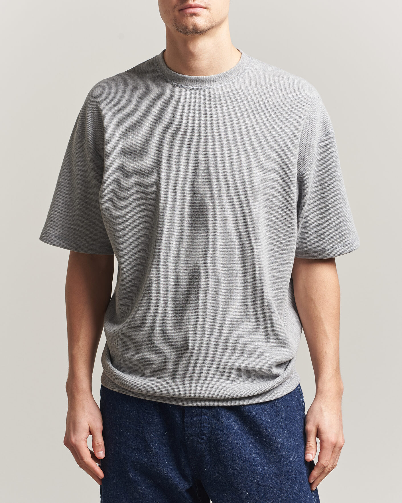 Homme | T-shirts | orSlow | Waffle Cotton T-Shirt Heather Gray